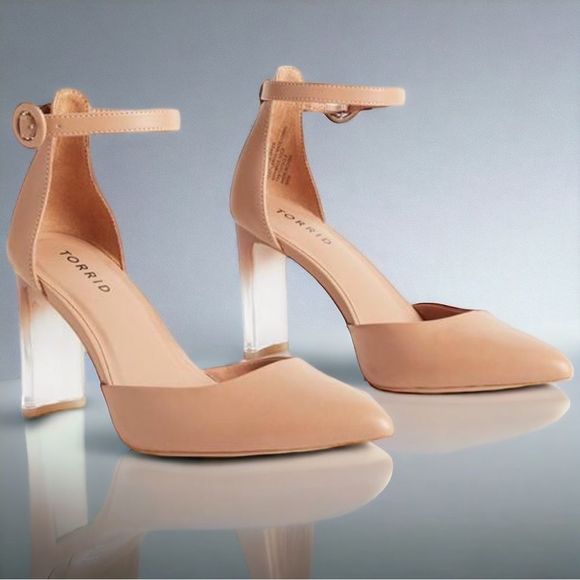 torrid Shoes - Torrid Beige Lucite Closed Toe Heel Size 10 Wide Width NWT